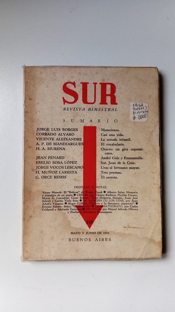 revista sur bimestral REVISTA SUR BIMESTRAL: MAYO Y JUNIO DE 1954